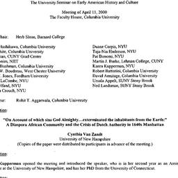 Minutes, 2000-04-11. Early ...