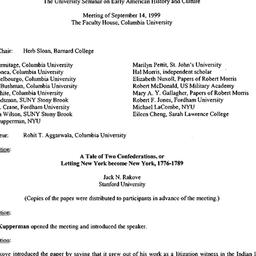 Minutes, 1999-09-14. Early ...