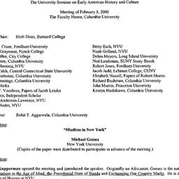 Minutes, 2000-02-08. Early ...