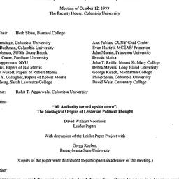 Minutes, 1999-10-12. Early ...