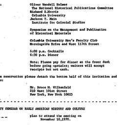 Announcements, 1970-11-10. ...