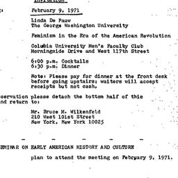 Announcements, 1971-02-09. ...