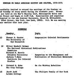 Schedules, Early American H...