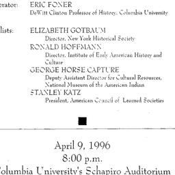 Announcements, 1996-04-09. ...
