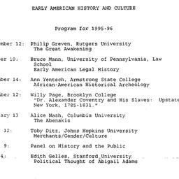Schedules, Early American H...
