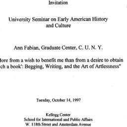 Announcements, 1997-10-14. ...