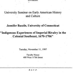 Announcements, 1997-11-11. ...