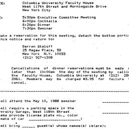 Announcements, 1988-05-10. ...