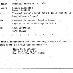 Announcements, 1980-02-12. ...