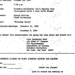Announcements, 1969-10-14. ...
