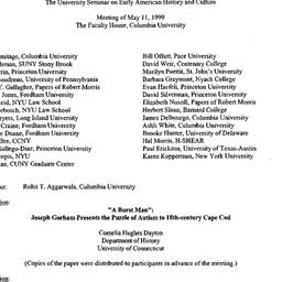 Minutes, 1999-05-11. Early ...