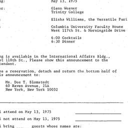 Announcements, 1975-05-13. ...