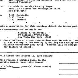 Announcements, 1982-10-12. ...