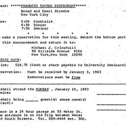 Announcements, 1983-01-10. ...