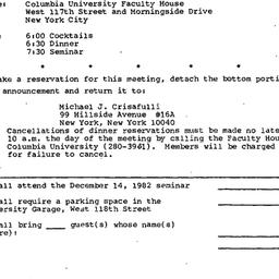 Announcements, 1982-12-14. ...