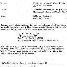 Announcements, 1973-04-10. ...