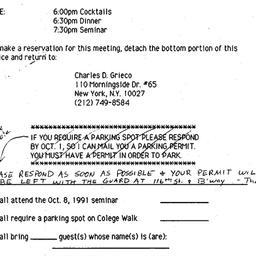 Announcements, 1991-10-08. ...