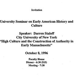 Announcements, 1996-10-08. ...