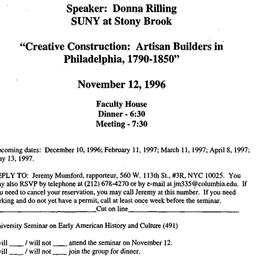 Announcements, 1996-11-12. ...