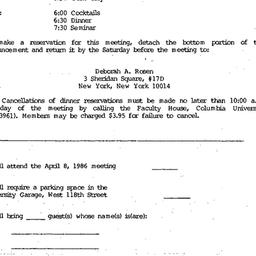 Announcements, 1986-04-08. ...