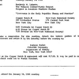 Announcements, 1986-01-14. ...