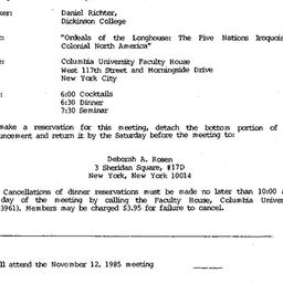 Announcements, 1985-11-12. ...
