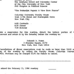 Announcements, 1986-02-11. ...