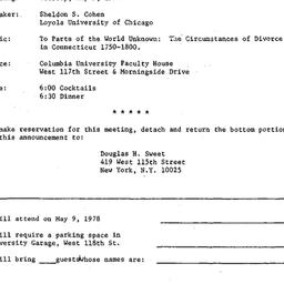 Announcements, 1978-05-09. ...