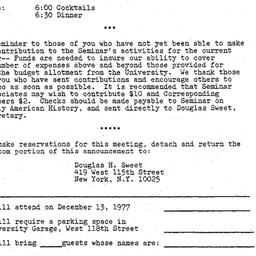 Announcements, 1977-12-13. ...