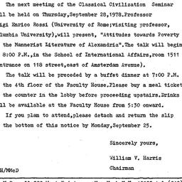Announcements, 1978-09-28. ...