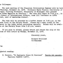 Announcements, 1978-11-16. ...