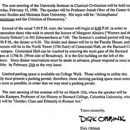 Announcements, 1990-01-18. ...