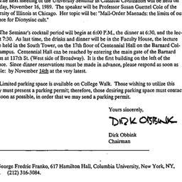 Announcements, 1989-10-31. ...