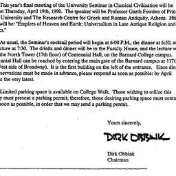 Announcements, 1990-04-02. ...