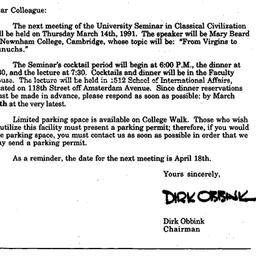 Announcements, 1991-02-28. ...