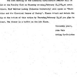 Announcements, 1974-02-21. ...