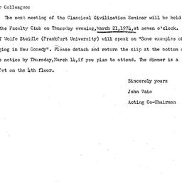 Announcements, 1974-03-21. ...