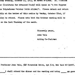 Announcements, 1973-10-25. ...