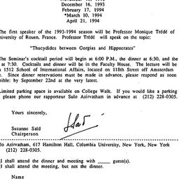 Announcements, 1993-09-07. ...