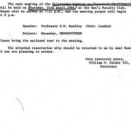 Announcements, 1966-04-21. ...
