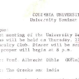 Announcements, 1965-10-21. ...