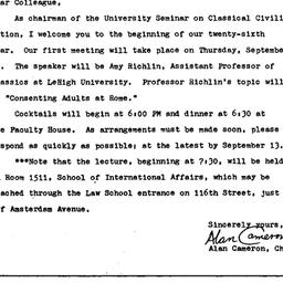Announcements, 1984-08-29. ...
