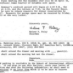 Announcements, 1987-03-05. ...