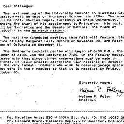 Announcements, 1986-09-30. ...