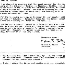 Announcements, 1986-11-03. ...