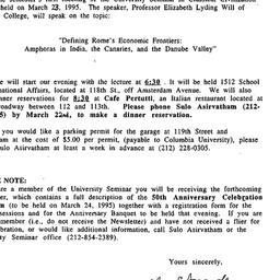 Announcements, 1995-03-07. ...