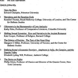 Schedules, Classical Civili...