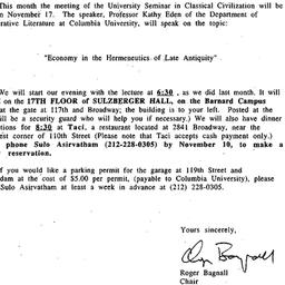 Announcements, 1994-10-27. ...