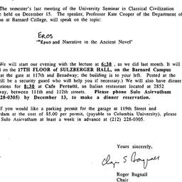 Announcements, 1994-12-02. ...