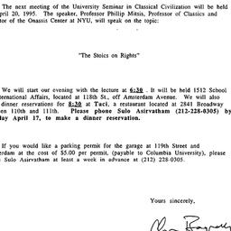 Announcements, 1995-04-04. ...